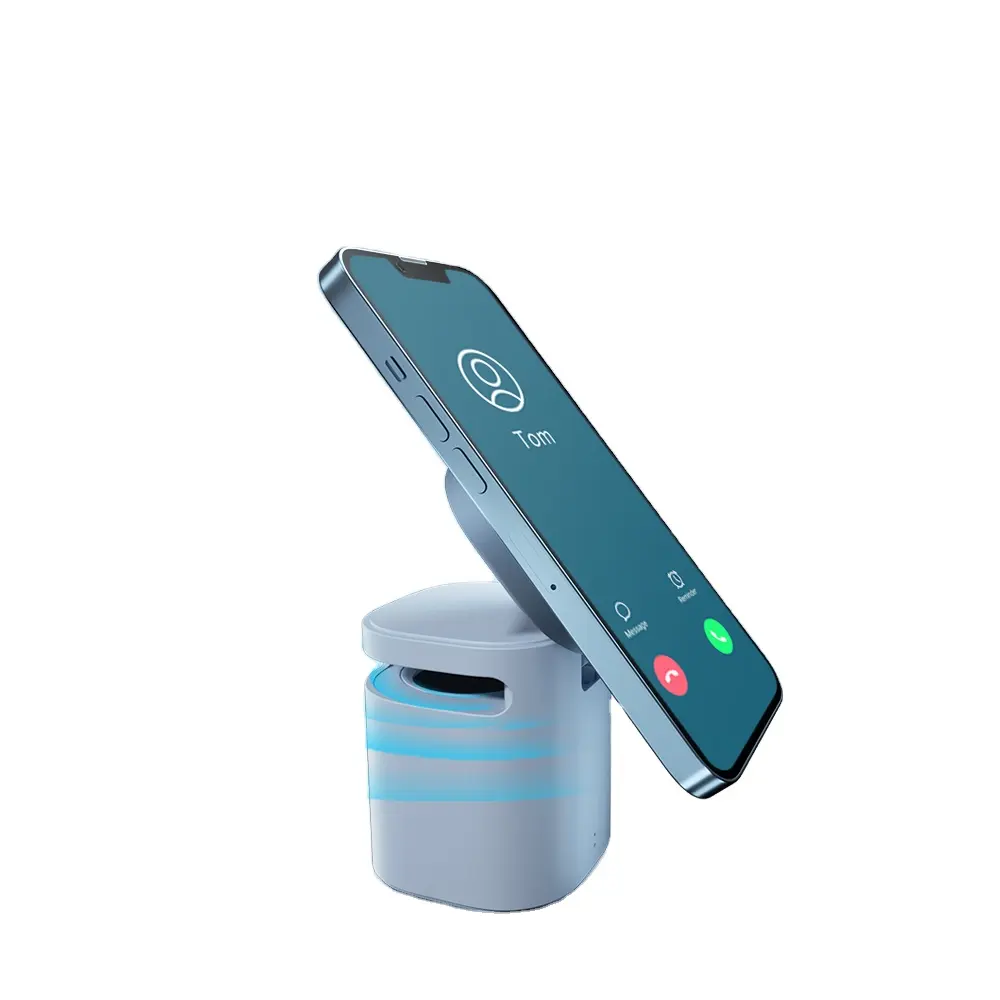 2023 자석 무선 충전기 경적 dj 무선 소형 스피커 2in1 iphone를 위한 15W USB-C 충전기를 가진 무선 충전소