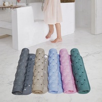 Tapis de bain antidérapant coloré en PVC avec ventouses et zone de massage en loofah