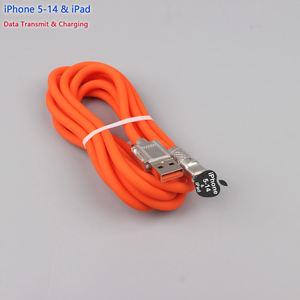 Cable de Carga USB a <span class=keywords><strong>iPhone</strong></span> de 1m 1.5m, Color Naranja, Cable de Transferencia de Datos para iPad, <span class=keywords><strong>Precio</strong></span> de Fábrica, PVC Duradero, Compatible con Modelos Antiguos de <span class=keywords><strong>iPhone</strong></span> y iPad - Product Image 3