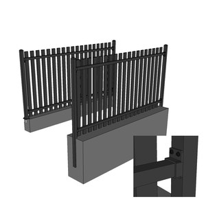 Clôture murale en métal à lame d'intimité en profilé d'aluminium noir en bronze extrudé pour extérieur avec portail senda prix 10 pieds 6 pieds - Product Image 1