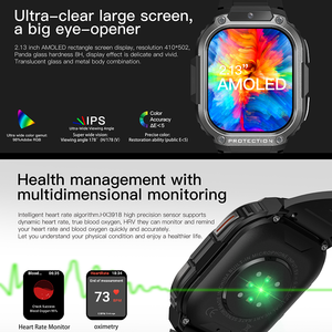 Đồng hồ thông minh DM63 1000mAh pin lớn HD AMOLED 4G 5G Sim Wifi theo dõi sức khỏe. Tính năng camera email la bàn nhịp tim - Product Image 5