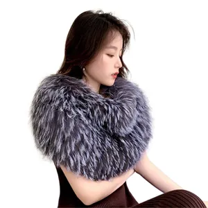 knit fox fur stole women fashionable fox fur shawl ladies elastic fox fur shrug capes