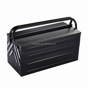 Boîte à outils métallique portable avec tiroirs, serrure centrale à clé pour la sécurité, finition thermolaquée résistante aux rayures, <span class=keywords><strong>coffre</strong></span> robuste - Product Image 2