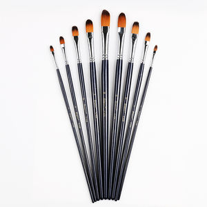 Giorgione G-638 9PCS Filbert Paintbrush Set Manche en <span class=keywords><strong>bois</strong></span> bleu foncé avec poils en nylon et virole en cuivre Pinceaux en gros - Product Image 4