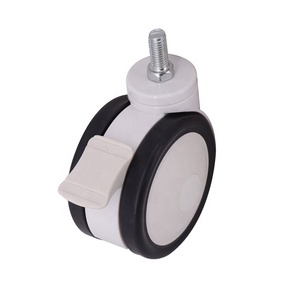 <span class=keywords><strong>Roulettes</strong></span> et roues médicales à frein <span class=keywords><strong>pour</strong></span> <span class=keywords><strong>lit</strong></span> <span class=keywords><strong>d</strong></span>'hôpital, pivotantes grises, 100 mm, avec tige M12, support en nylon, roue en TPR de 4 pouces - Product Image 2