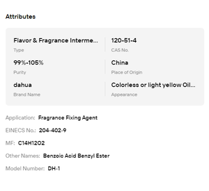 Benzoato de Bencilo de Alta Pureza (99%), CAS 120-51-4, Fijador de Fragancias y Solvente para Perfumes y Formulaciones Florales - Product Image 6