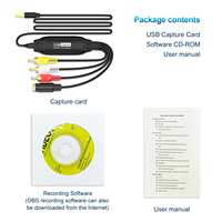 Carte de capture audio vidéo 1080P USB 2.0 S Video 3 RCA Male to USB Digital Grabber Recorder CVBS VHS VCR to Digital Converter