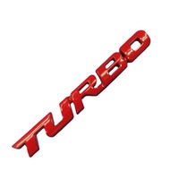 Autocollants RF Turbo pour voiture, badges en alliage de zinc, autocollants métalliques adhésifs à usage unique pour garde-boue arrière - Autocollants rouge, or, noir, argent