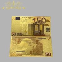 Billets de banque européens colorés de 5 à 10 millions d'Euros, plaqués or 24 carats, pour collection