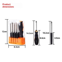 Jeu de tournevis multifonction 9-en-1 pour la maison, tournevis cruciformes et plats, acier au carbone alliage S2