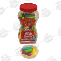 Goma de Mascar Halal Multicolor con Sabor a Frutas Ácidas, Caramelos Masticables Dulces, Gomitas para Niños, en Frasco, Marca Slinna