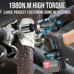 Llave eléctrica sin escobillas de alto torque, llave recargable de iones de litio, llave de impacto de alto torque para andamiantistas y automoción - Product Image 5
