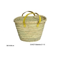 EXXOT DESIGN Özel Logo MA Fas Çift Saplı Doum Sepetleri Doğal Desen Orta Boy 30-50cm Promosyon Çantaları %100 Kontrol