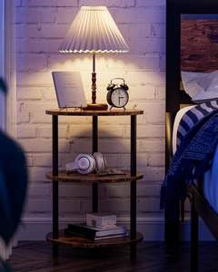 Tavolino <span class=keywords><strong>da</strong></span> Caffè in Metallo a 3 Ripiani, <span class=keywords><strong>Design</strong></span> Stretto, Stile Industriale Vintage per Camera <span class=keywords><strong>da</strong></span> Letto e Soggiorno - Product Image 6