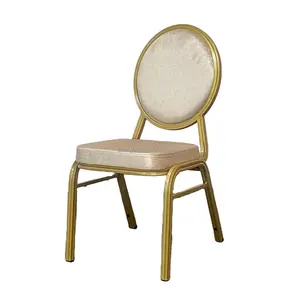 Factory Wholesale Gold Party Chairs Stackable Furniture Hotel Dining White Wedding Chairs Events Chairs Stainless Steel