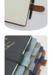Cuaderno de cuero PU A5 de alta calidad personalizable, portalápices, hebilla de <span class=keywords><strong>Torre</strong></span> magnética, minutos de reuniones de negocios, suministros de oficina - Product Image 5