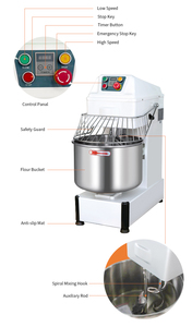 Máy trộn bột mì tự động công nghiệp KNHJ30 30L, máy trộn bột xoắn ốc cho trang trại, máy trộn bột 12kg, 25kg, 50kg, 75kg làm bánh mì - Product Image 3