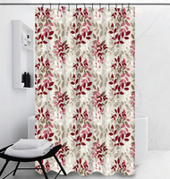 Rideau de bain imprimé de fleurs personnalisé en gros européen dernier design avec des styles rustiques tropicaux bohèmes modernes pour salle de bain