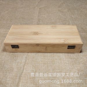 Caja de Bambú Rectangular de 25 cm de Largo, Embalaje General con Cierre Metálico, Contenedor de Almacenamiento - Product Image 4