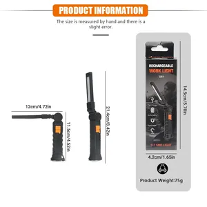 COB <b>LED</b> Work Light Dimmable USB Rechargeable <b>LED</b> <b>Flashlight</b> Inspection Lamp With Magnetic Hook Power Bank 18650 Battery Torch - Product Image 2