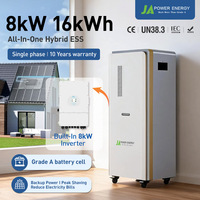 Système de stockage d'énergie solaire JApower 8kW 16kWh monophasé tout-en-un ESS avec onduleur hybride Deye intégré 51.2V LiFePO4