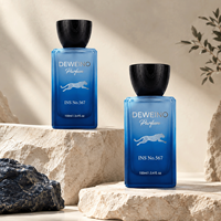 Flacon de parfum carré personnalisé le plus vendu, 30 ml, 50 ml, flacon de parfum de luxe bleu, 100 ml, flacons de parfum vides avec boîte et couvercle