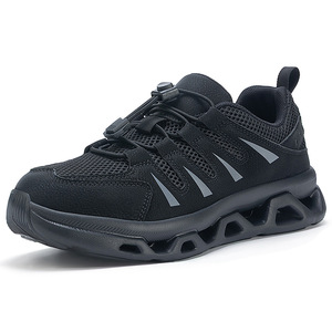 Chaussures de randonnée pour hommes et femmes, respirantes, sans lacets, pour randonnée en plein air, talon plat, noir, vert foncé, taille 36 à 46, couleur unie, semelle MD - Product Image 5