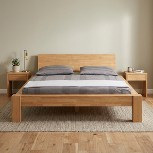 Hand-carved Extendable Modern mango Wood Platform Durable Double <b>Bed</b> with <b>Size</b> Rng 1m2 1m4 1m6 1m8 X Di 2m - Product Image 3