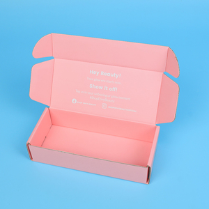 Caja <span class=keywords><strong>de</strong></span> Embalaje <span class=keywords><strong>de</strong></span> Cartón Corrugado Impresa para Cosméticos, Caja <span class=keywords><strong>de</strong></span> Envío Personalizada <span class=keywords><strong>de</strong></span> Color Rosa con Logotipo - Product Image 1