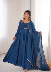 Georgette Fabric Anarkali Dress for Women Trendy Long <b>Flared</b> Anarkali Suit Indian Wedding Festival Wear Ladies Ethnic Clothing - Product Image 2