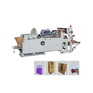 Machines de fabrication de sacs à provisions en papier à poignée plate entièrement automatique personnalisable avec logo à faible coût d'usine Machine de façonnage de sacs en papier