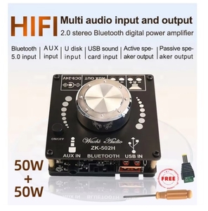 Factory Outlet ZK-502H 50WX2 50W+50W HIFI 2.0 Stereo Ble 5.0 Digital Power <b>Amplifier</b> Board Module TPA3116 AMP Amplificador - Product Image 3