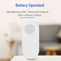 Détecteur de présence humaine et de mouvement PIR avec mesure de luminosité Haozee, compatible Zigbee2mqtt et Home Assistant, alimenté par batterie, pour hôtels