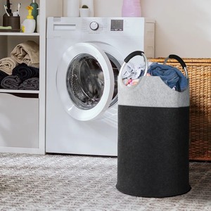 Cesto Pieghevole in Feltro per Biancheria Sporca, Contenitore Portatile per Camera da Letto e Bagno, Design a Borsa, per la Conservazione dei Rifiuti - Product Image 2