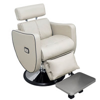 Fauteuil de Barbier Électrique Professionnel Inclinable en Cuir PU avec Pompe Hydraulique et Repose-Pieds Réglable pour Salons Haut de Gamme et Centres de Coiffure