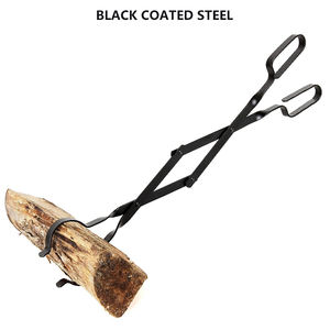 Pinces à <span class=keywords><strong>bois</strong></span> longues et pliables en acier pour foyer - Design moderne pour attraper les bûches de feu de camp en extérieur - Product Image 4