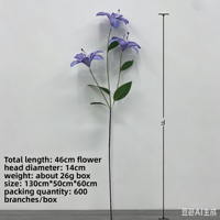 3-köpfige Taglilie Seidenblumen Künstliche 3D-gedruckte Blumen Anpassbare Farbe für Hochzeit Heimdekoration Party Hintergrund Fotografie-Requisiten