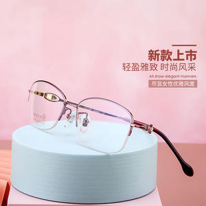 Guoda Optics – montures de lunettes en titane pur pour femmes, demi-monture rectangulaire, lentilles en résine légères, double usage - Product Image 4