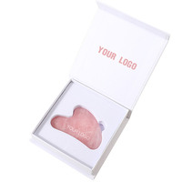 Outil Gua Sha de Massage Facial Personnalisé en Pierre de Jade et Quartz Rose