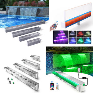 Cascata d'Acqua a Lama per Piscina Esterna in Acrilico RGB 4W 8W LED, <span class=keywords><strong>Fontana</strong></span> a Cascata Trasparente - Product Image 1