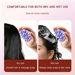 Factory Price Flower Shape Soft Silicone Electric-Free <b>Scalp</b> Massage Shampoo <b>Brush</b> Waterproof Durable Eco-Friendly Anti-Odor - Product Image 3