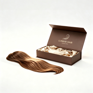 Matte <b>Black</b> Luxury Rigid Folding Wig Box Custom Logo Magnetic Hair Packaging <b>Boxes</b> Minimalist Cardboard Gift Box Human Hair - Product Image 1