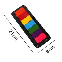 Tampon encreur 7 couleurs pour peinture au doigt pour enfants 20*8cm, tampon encreur arc-en-ciel à base d'eau pour loisirs créatifs, journalisation, scrapbooking, vente en gros