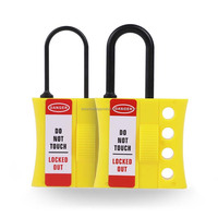 Loquet de sécurité en nylon isolé de 3 mm ou 6 mm avec 4 trous, loquet LOTO, loquet coulissant en plastique pour l'industrie électrique K45 K46