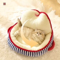 Personalizable Otoño Invierno cálido gato nido y perro perrera lindo Coral terciopelo personalizado gato sofá patrón sólido transfronterizo