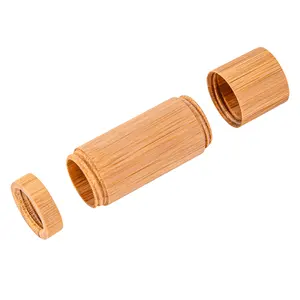 Redonda De Matérias Primas De Bambu Recarga De Construção Recarregável Eco Amigável Recipiente Push Twist Up Vazio Bálsamo Desodorante Vara