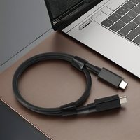 Kabel Coaxial Tipe C ke USB A 2025 UHD 8K, Transmisi Video 60Hz, Pengisian Cepat 4K 240W, Transfer Data 40Gbps, PVC 15C 4.8mm