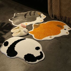 Alfombra de baño con forma de animal de dibujos animados, antideslizante, absorbente, para el hogar, dormitorio, baño, varios colores, diseño novedoso, 3 piezas - Product Image 1