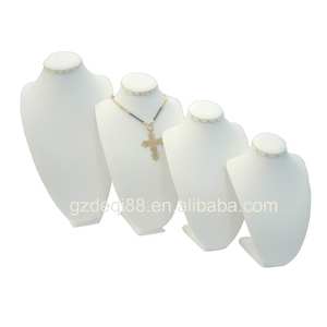 Présentoir à bijoux en cuir PU blanc sur mesure DEQI Factory, mannequins pour colliers, accessoires de bijouterie faits main de haute qualité pour boutique - Product Image 2