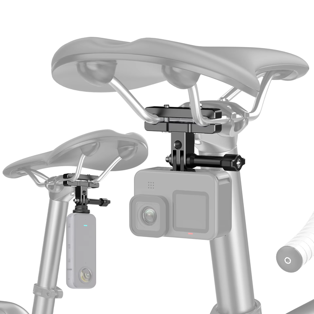 Aluminum Alloy Bicycle Saddle Camera Mount for GoPro Insta360 Bike Rear Seat Selfie Stick Tail Pole Radar Bracket 1/4" Screw